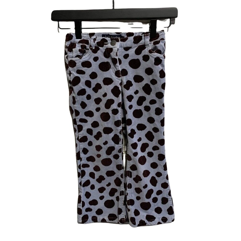 Mini Boden Velvet Cow Print Flare Pants 5